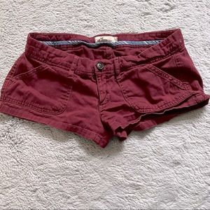 Burgundy Hollister short shorts size 1
